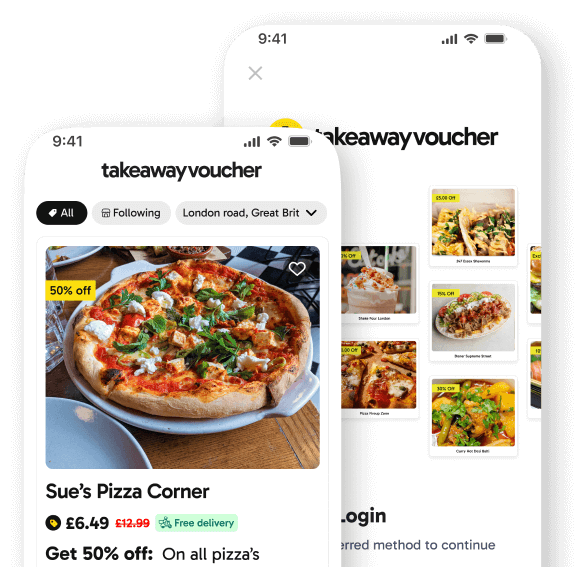 Explore takeaway vouchers and exclusive deals near you with the TakeawayVoucher app